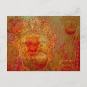 indian masks postcard