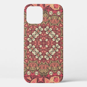Indian medallion, boho ethnic ornament iPhone 12 case