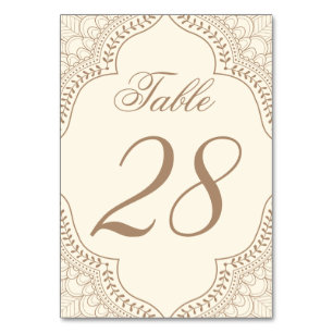 Indian Mehndi Table Number    Editable Colour