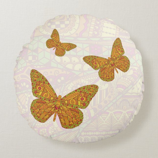 Indian Monarch Round Pillow (Front)