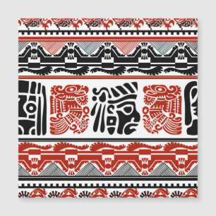 Indian motifs, black red, seamless pattern.