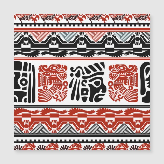 Indian motifs, black red, seamless pattern. (Front)