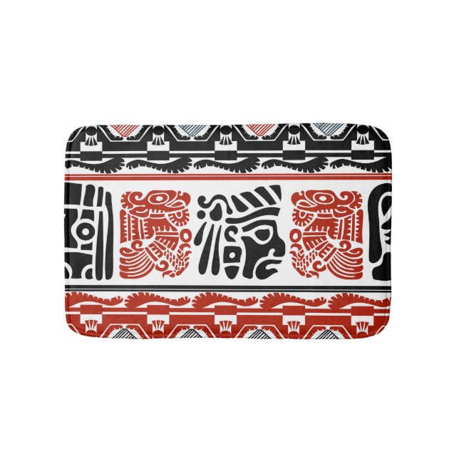 Indian motifs, black red, seamless pattern. bath mat (Front)