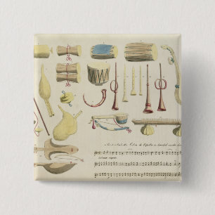 Indian Musical Instruments, plate 23 from 'Orienta 15 Cm Square Badge