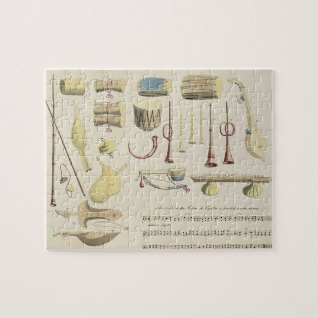 Indian Musical Instruments, plate 23 from 'Orienta Jigsaw Puzzle (Horizontal)