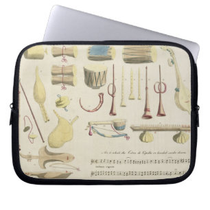 Indian Musical Instruments, plate 23 from 'Orienta Laptop Sleeve