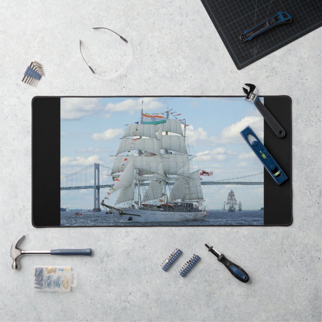 Indian Navy sail training ship Tarangini  Desk Mat (Workstation)