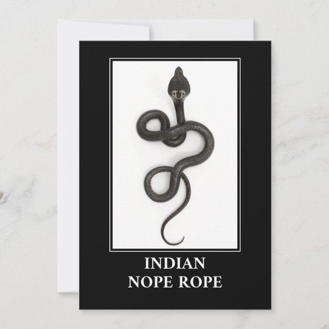 Indian Nope Rope - Cobra Snake Danger Invitation (Front)