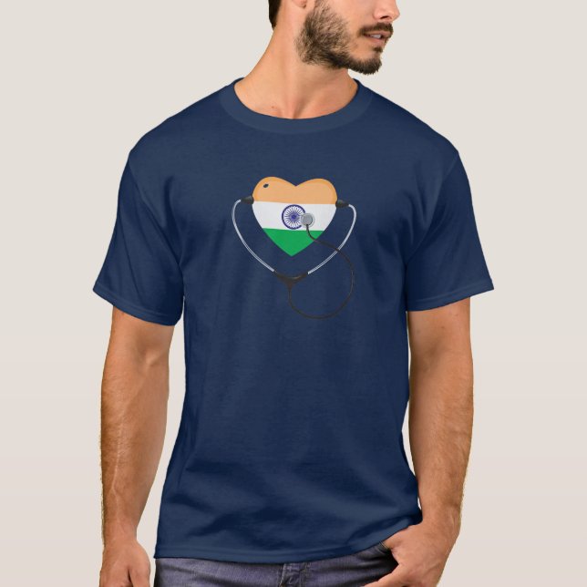 Indian Nurse Doctor National Flag Colours Of India T-Shirt (Front)