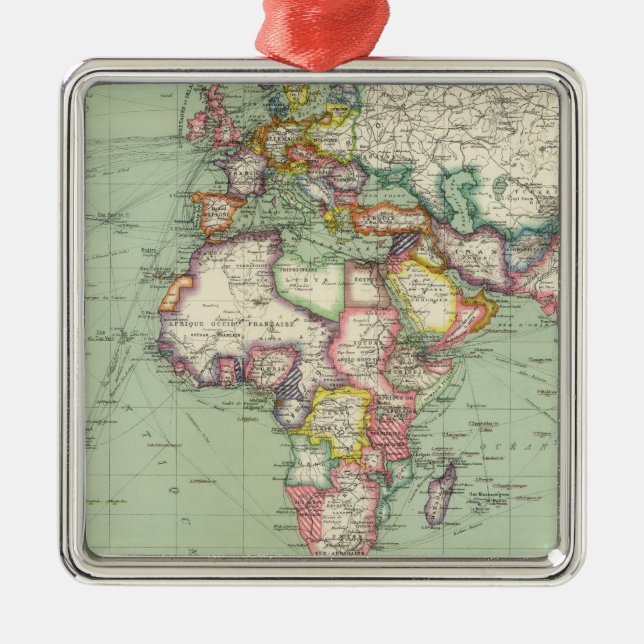 Indian Ocean, Atlantic Ocean Metal Tree Decoration (Front)