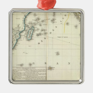 Indian Ocean Atlas Map Metal Tree Decoration