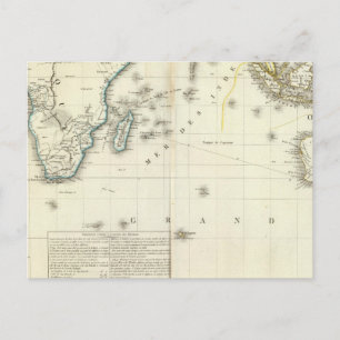 Indian Ocean Atlas Map Postcard