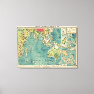 Indian Ocean cables, wireless stations Canvas Print