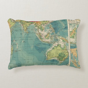 Indian Ocean cables, wireless stations Decorative Cushion