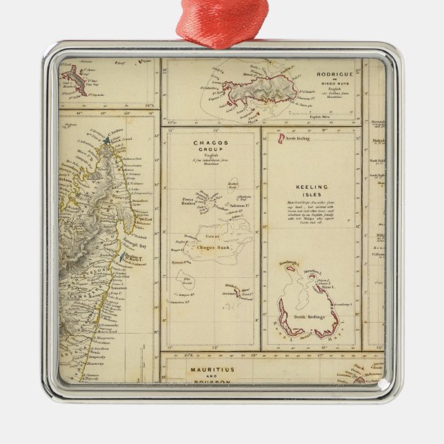 Indian Ocean Islands Metal Tree Decoration (Front)