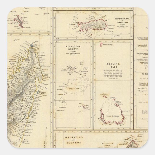 Indian Ocean Islands Square Sticker (Front)