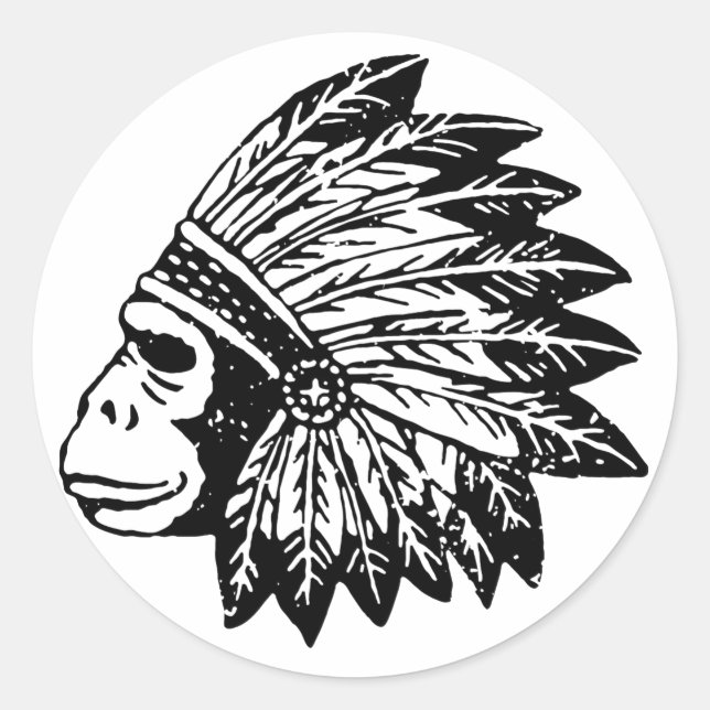 Indian Of Gorilla Classic Round Sticker (Front)