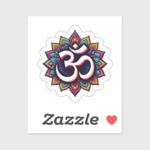 Indian Om meditation symbol sticker