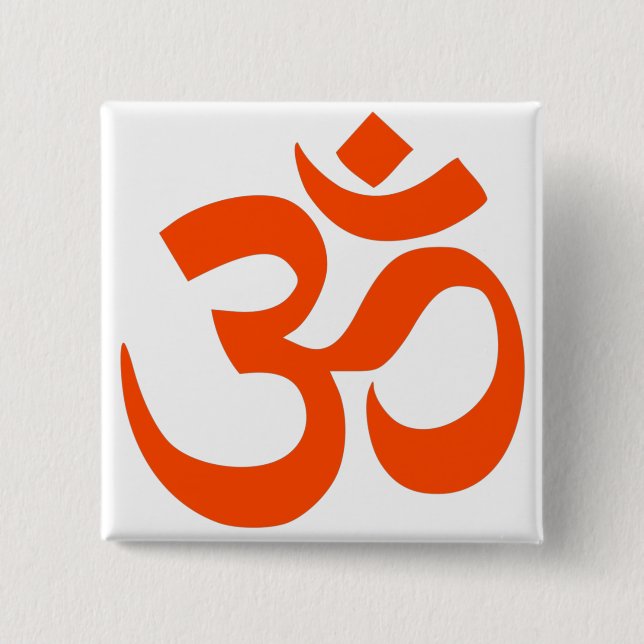 Indian Om Symbol 15 Cm Square Badge (Front)