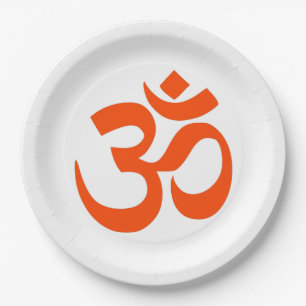 Indian Om Symbol Paper Plate