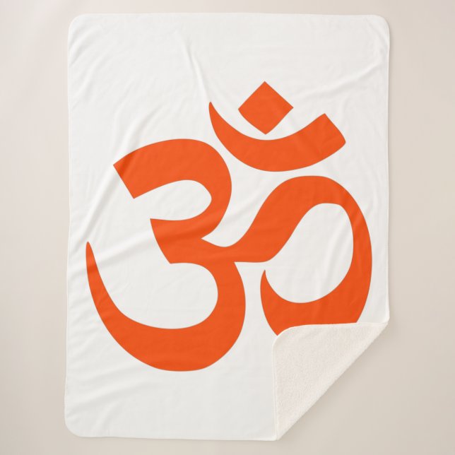 Indian Om Symbol Sherpa Blanket (Front)