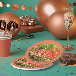 Indian Paint Brush WildFlower Watercolor Paper Plate