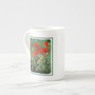 Indian Paintbrush Painting - Original Flower Art Bone China Mug