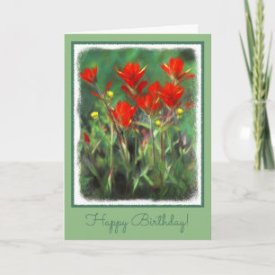 Indian Paintbrush Painting - Original Flower Art Card