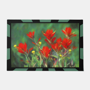 Indian Paintbrush Painting - Original Flower Art Doormat