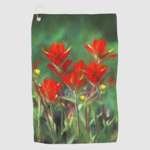 Indian Paintbrush Painting - Original Flower Art Golf Towel