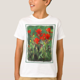 Indian Paintbrush Painting - Original Flower Art T-Shirt
