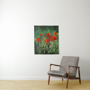 Indian Paintbrush Painting - Original Flower Art Tapestry