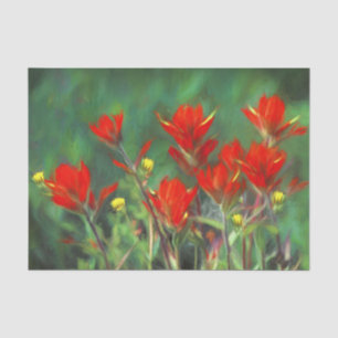Indian Paintbrush Painting - Original Flower Art Tissue Paper