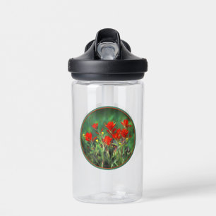 Indian Paintbrush Painting - Original Flower Art Water Bottle