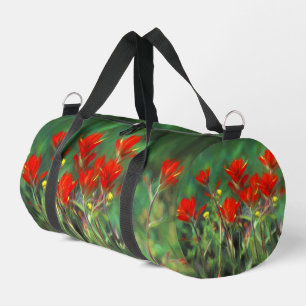 Indian Paintbrush Painting Original Wildflower Art Duffle Bag