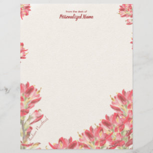 Indian Paintbrush Unlined Paper Sheet