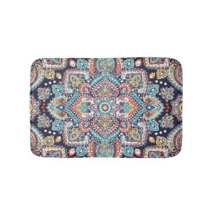 Indian Paisley: Ethnic Mandala Pattern Bath Mat