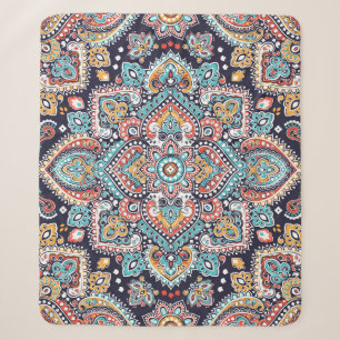 Indian Paisley: Ethnic Mandala Pattern Sherpa Blanket