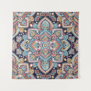 Indian Paisley: Ethnic Mandala Pattern Tapestry