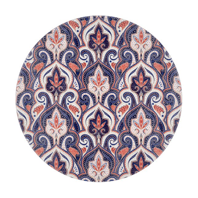 Indian Paisley: Floral Medallion Seamless. Cutting Board (Front)