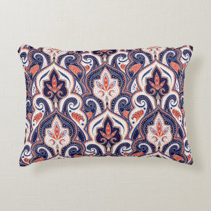 Indian Paisley: Floral Medallion Seamless. Decorative Cushion