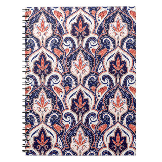 Indian Paisley: Floral Medallion Seamless. Notebook (Front)