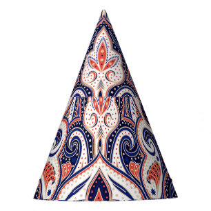 Indian Paisley: Floral Medallion Seamless. Party Hat
