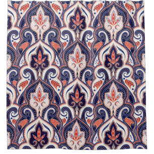 Indian Paisley: Floral Medallion Seamless. Shower Curtain