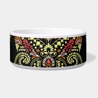 Indian paisley, geometric black background