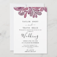 Indian Paisley Gold Wedding Invitation