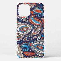Indian Paisley Medallion Ethnic Pattern.