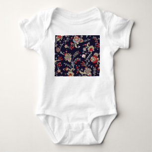 Indian paisley, navy background, traditional. baby bodysuit
