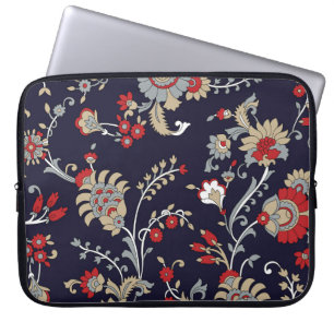 Indian paisley, navy background, traditional. laptop sleeve