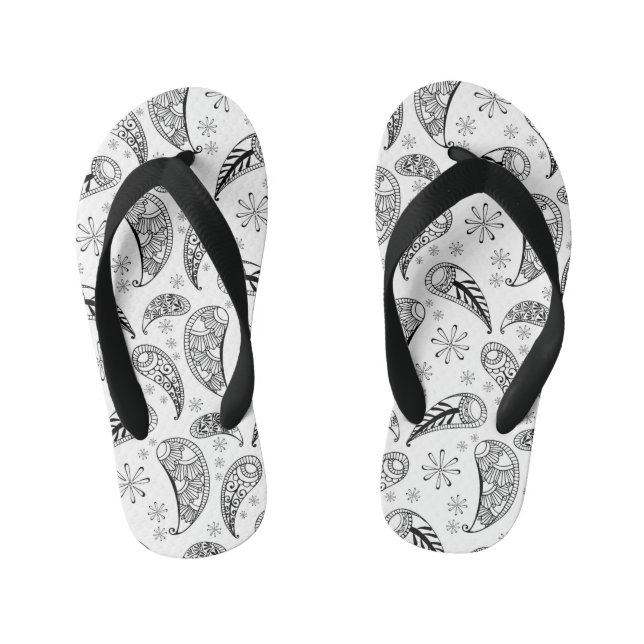 Indian Paisley Pattern Mankolam Kid's Jandals (Footbed)